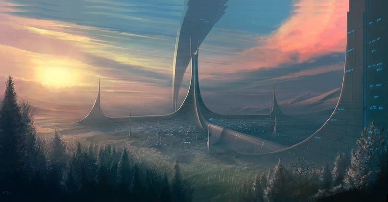 future space fantasy city forest desktop 1200x748 hd-wallpaper-28113